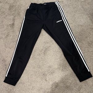 Adidas Black Joggers with White Accents